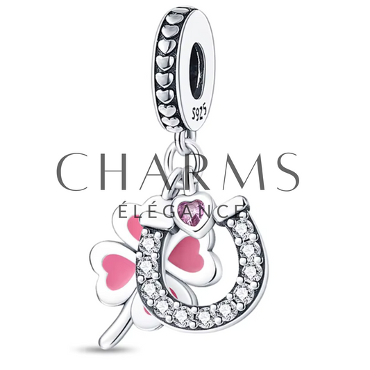 Charm Trèfle à 4 Feuilles avec un Fer à Cheval - Charms Élégance