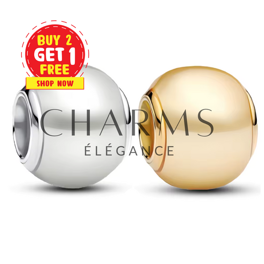 Charm Rond | Doré ou Blanc - Charms Élégance