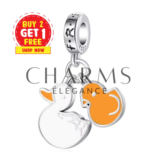 Charm Pendentif - Canard et Poussin de Joey & Chandler | Friends - Charms Élégance