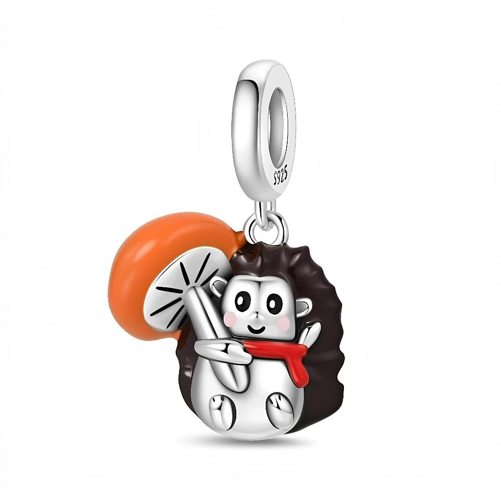 Charm pendentif - Hérisson Champignon