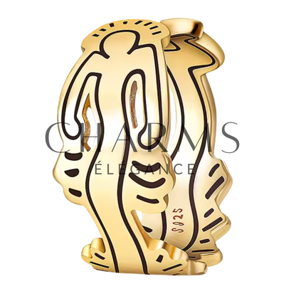 Bague Dorée Keith Haring – Art et Élégance Urbaine - Charms Élégance