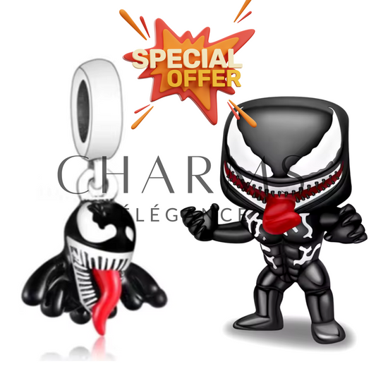 Offre Duo Venom – Deux charms en argent 925 inspirés de l’univers Venom. Parfaits pour les fans de super-héros et de designs audacieux. Compatible avec bracelets et colliers à charms.
