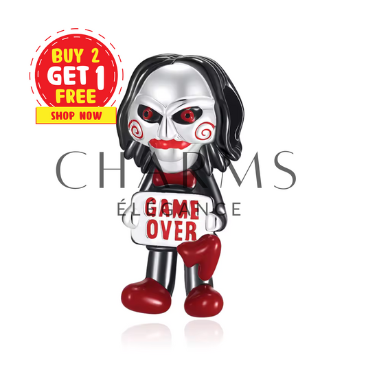 Charm "Saw" — L'ultime défi avec pancarte "Game Over" - Charms Élégance