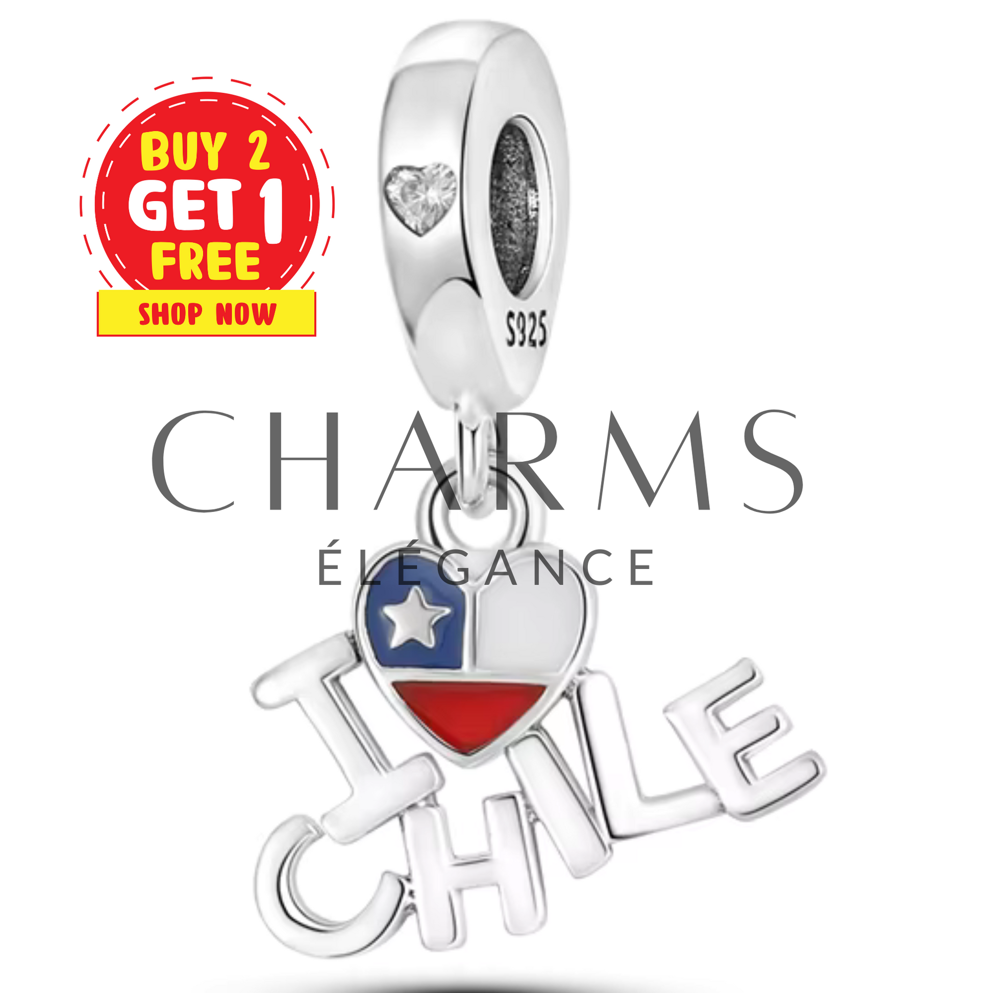 Charm "I Love Chile" - Charms Élégance